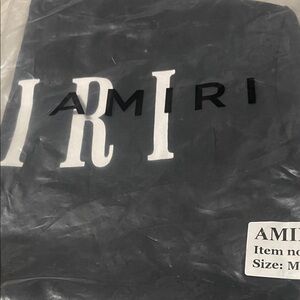 AMIRI Charcoal Tee with Bold Logo